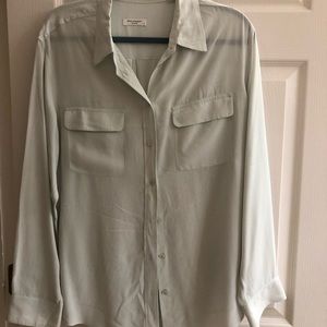 Equipment light pale blue silk blouse
